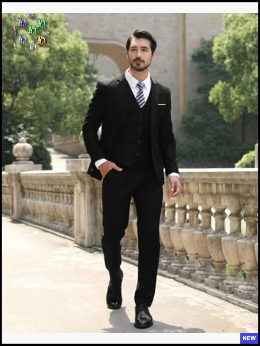 Slim Fit Three-Piece Suit Set Modern Formal Blazer Vest Pants Elegant